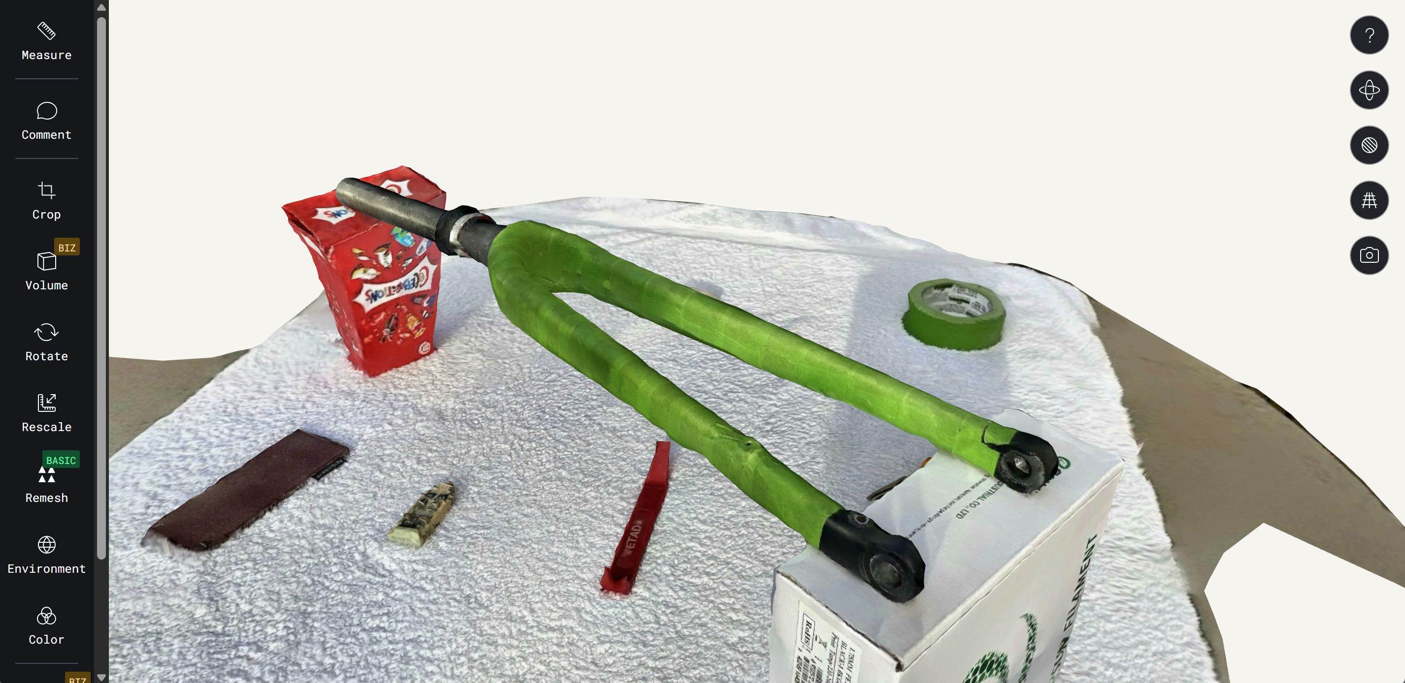 Polycam 3D mesh generated from photogrammetry, fork geometry as textured STL for Fusion 360 import